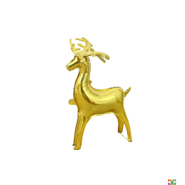 32" Reindeer 3D Gold Balloon