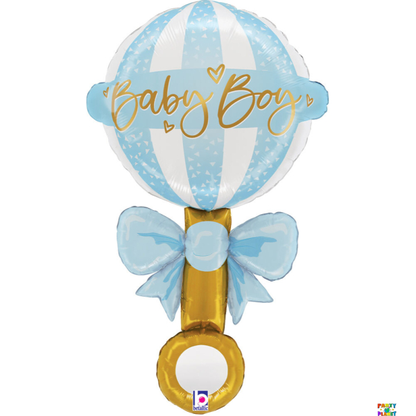 35" Satin Baby Boy Rattle Balloon