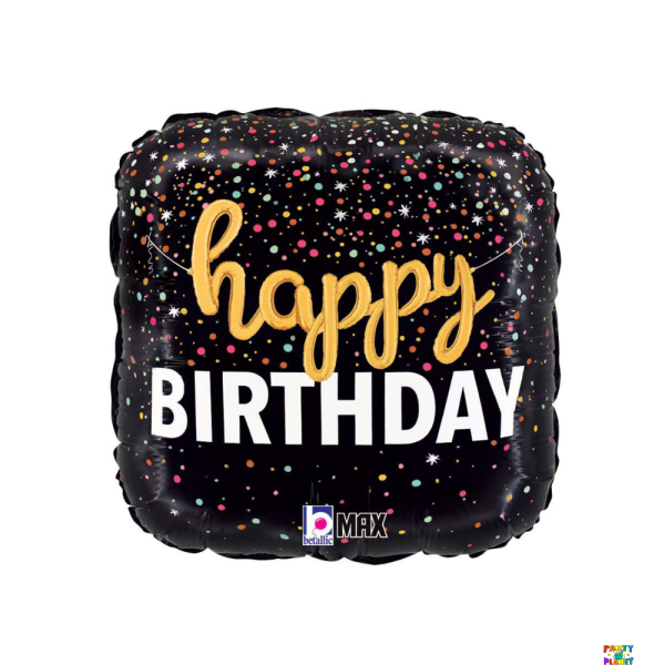 18" Birthday Script Confetti Balloon