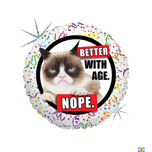 18" Grumpy Cat Better with Age Balloon