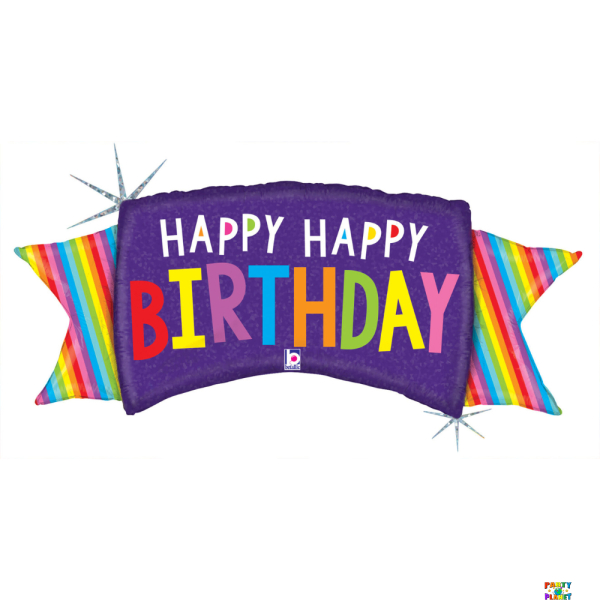 46" Rainbow Banner Birthday Balloon #359