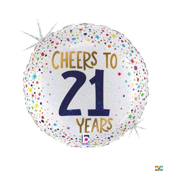 18" Cheers to 21 years balloon
