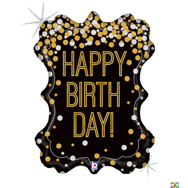 34" Metallic Birthday Frame Holographic