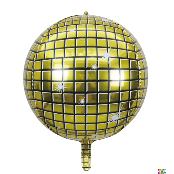 22" Gold Disco Ball Balloon Orbz