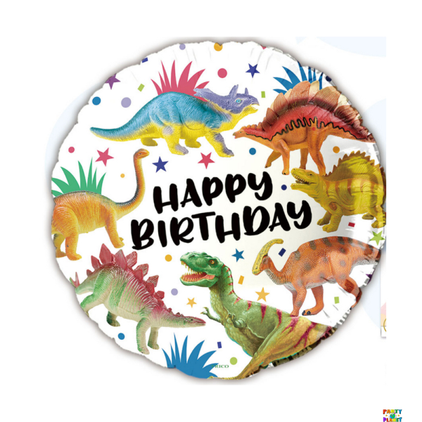 18" BIRTHDAY COLORFUL DINOSAURS BALLOON #50