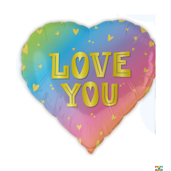 18" Love You Pastel Ombre Hearts Balloon #36