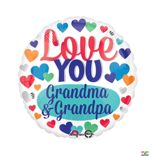 18" Love You Grandma Grandpa Balloon Pkg