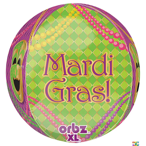 16" Mardi Gras Orbz Balloon