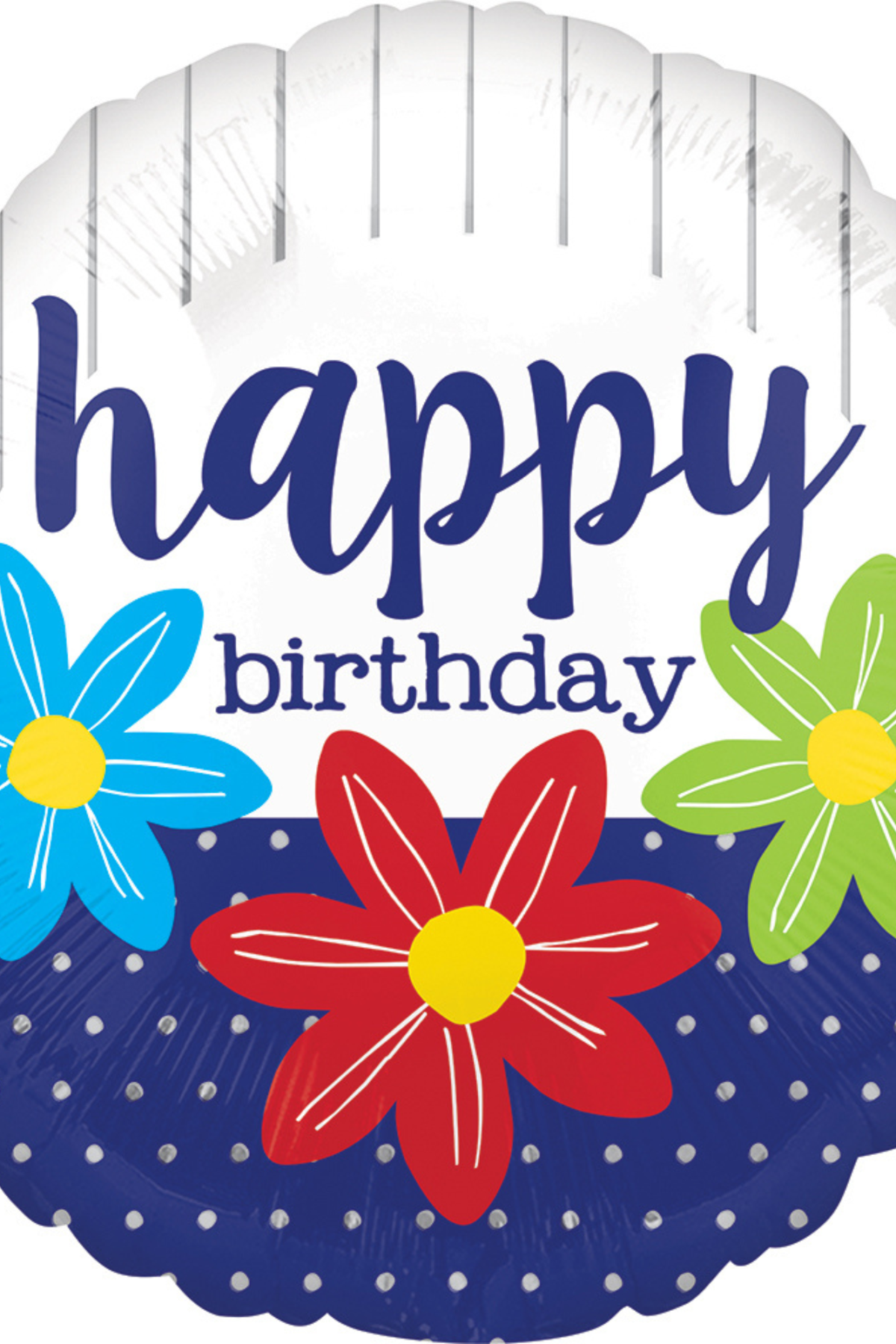 18" HAPPY BDAY SKETCHED FLOWERS BALLOON #160