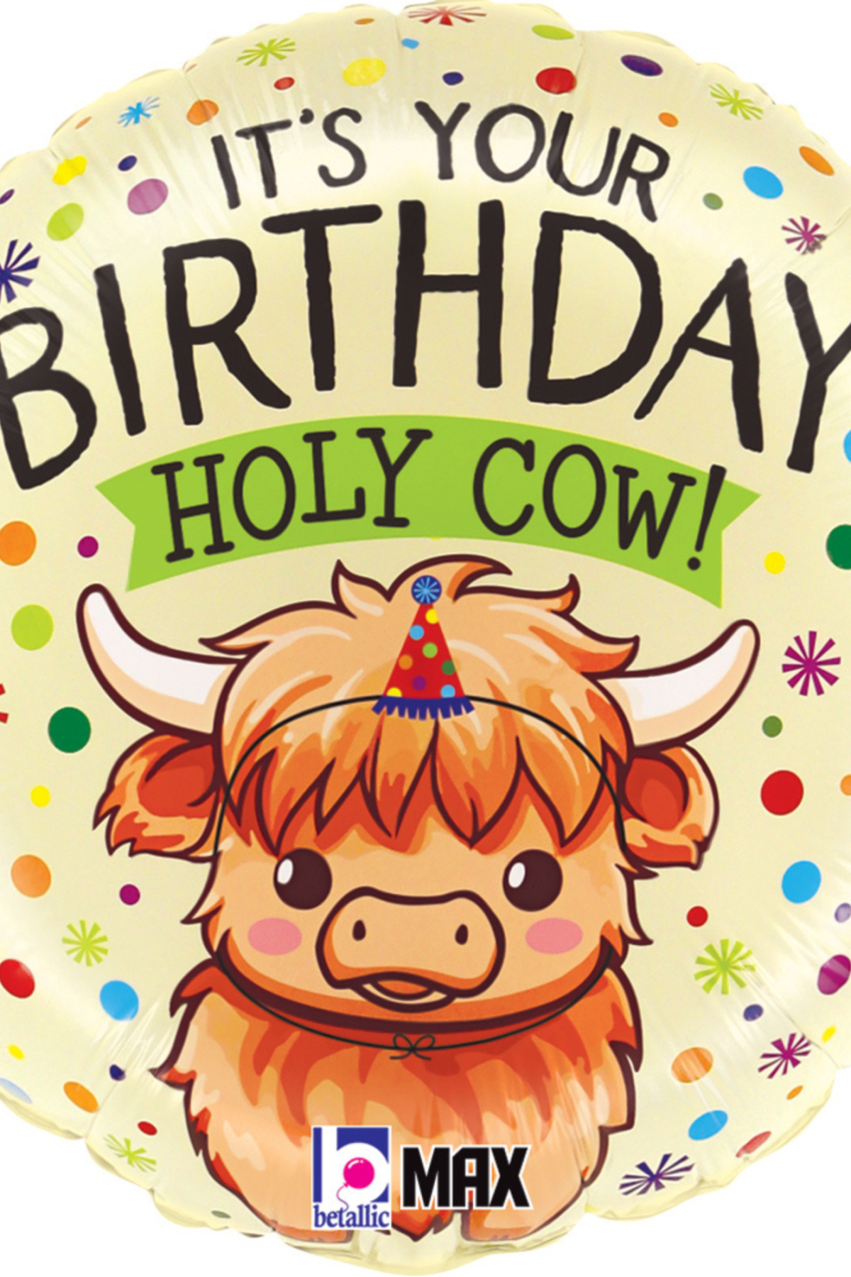 18" PKG HBD HIGHLAND HOLY COW BIRTHDAY BALLOON
