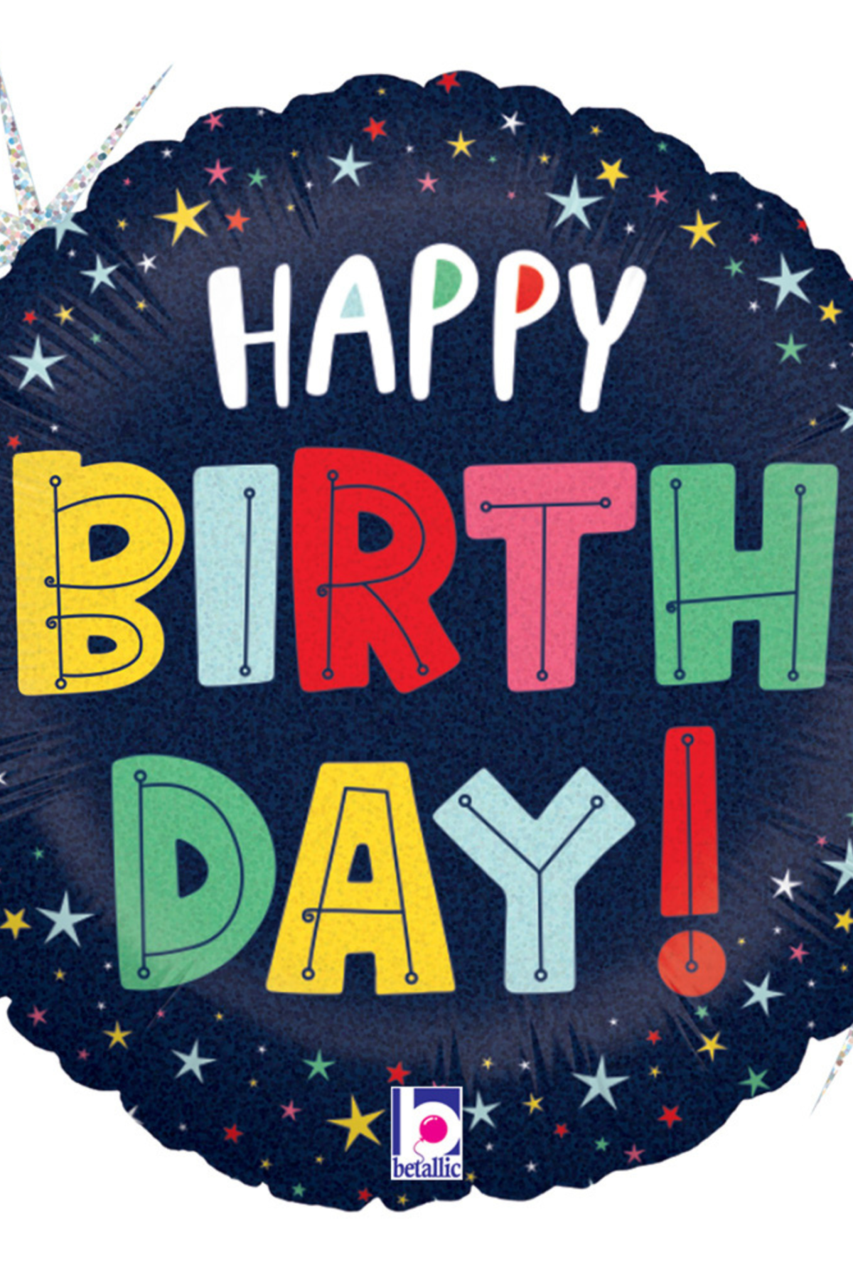 18" Bday Colorful Stars Balloon #236