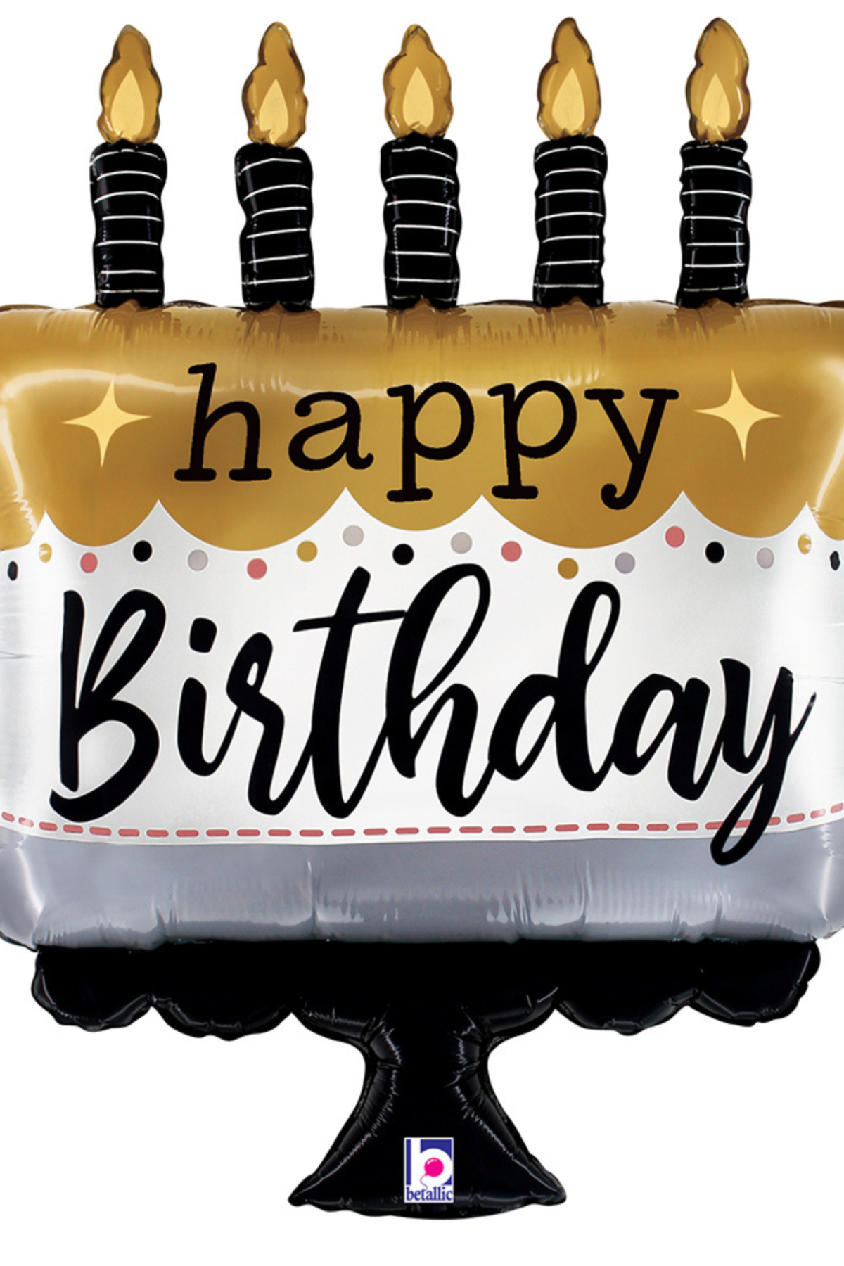 28" Satin Metallic Birthday Cake Balloon #421