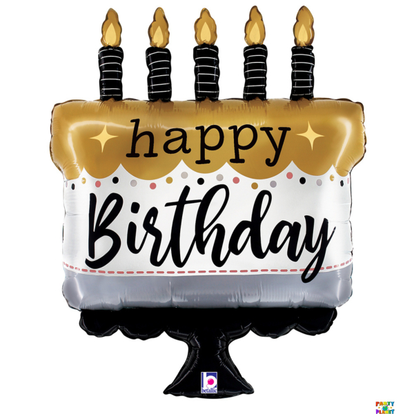 28" Satin Metallic Birthday Cake Balloon #421