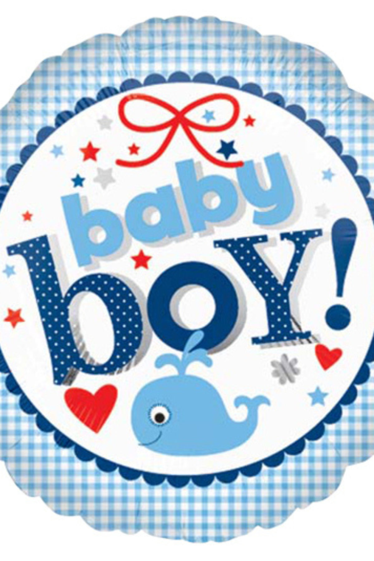 18" Baby Boy Gingham Balloon #153