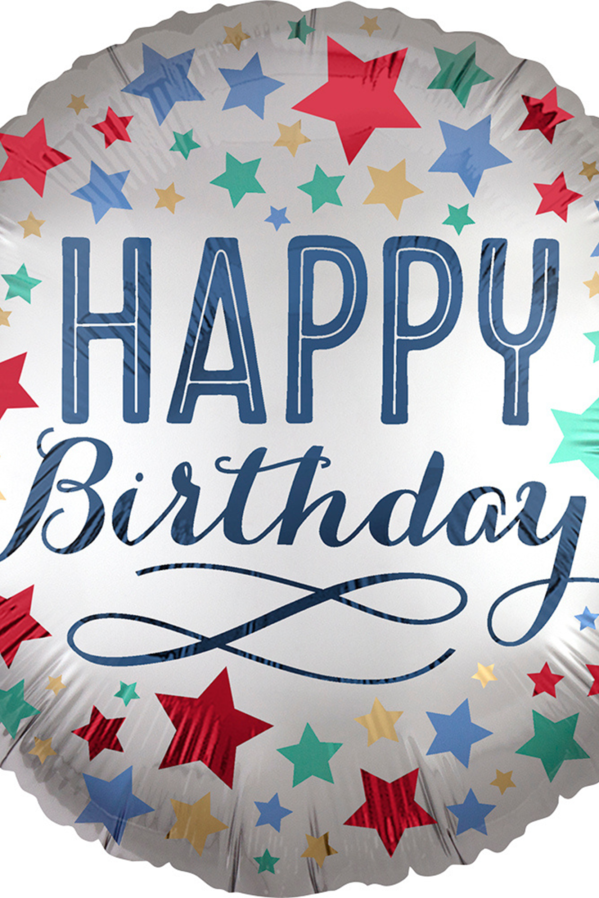 18" Birthday Satin with Stars Balloon #320
