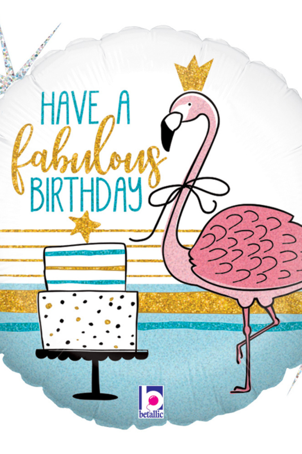 18" Fab Flamingo Bday Holographic Balloon #181
