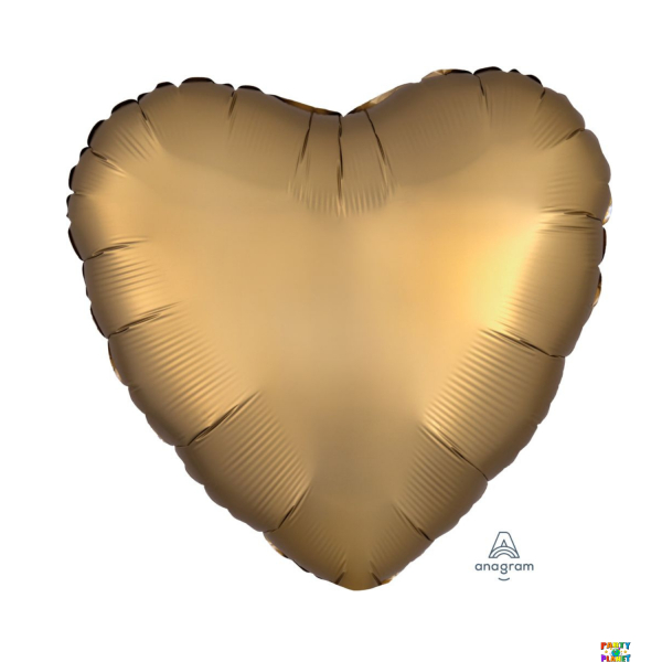 17" Satin Luxe Gold Sateen Heart Balloon
