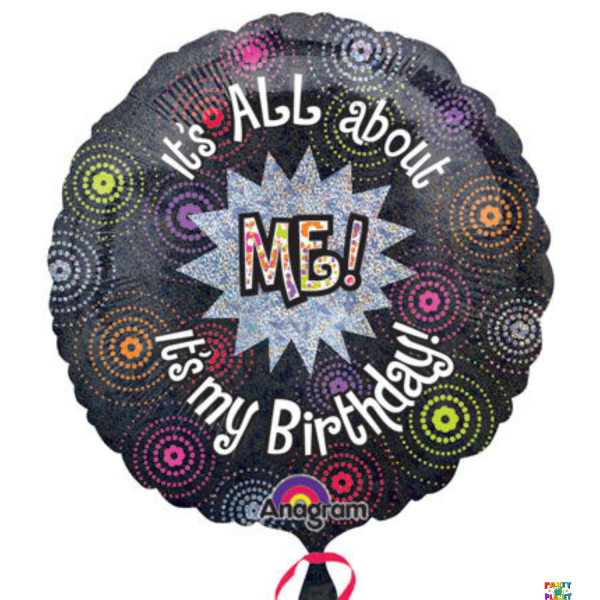 18" All About Me Birthday Holographic Balloon #215