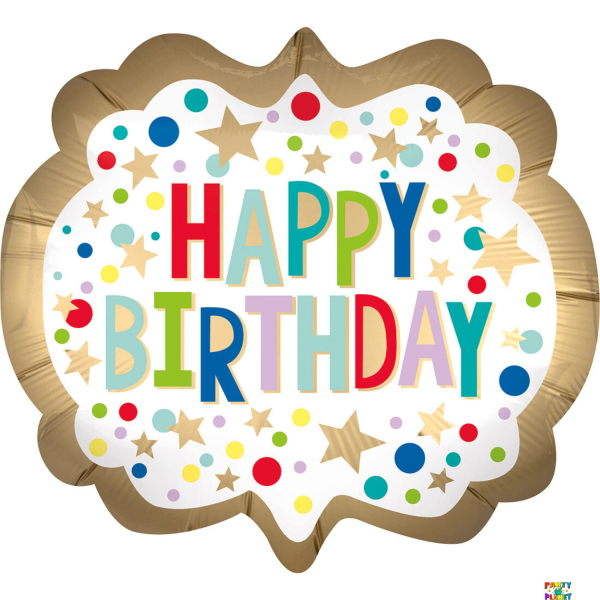 25" Gold Marquee Dots Balloon #399