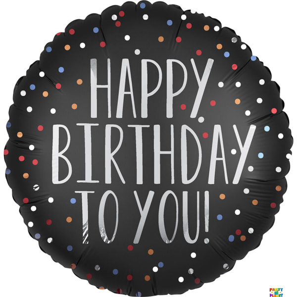 18" Happy Birthday To You Satin Dots Balloon #71