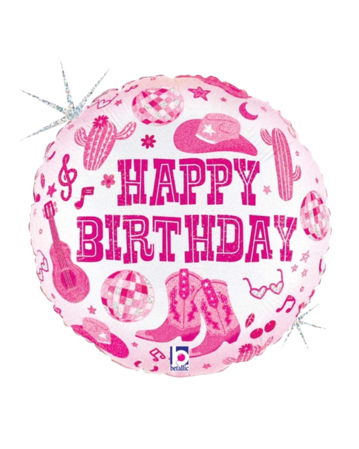 18" PKG DISCO COWGIRL BIRTHDAY BALLOON
