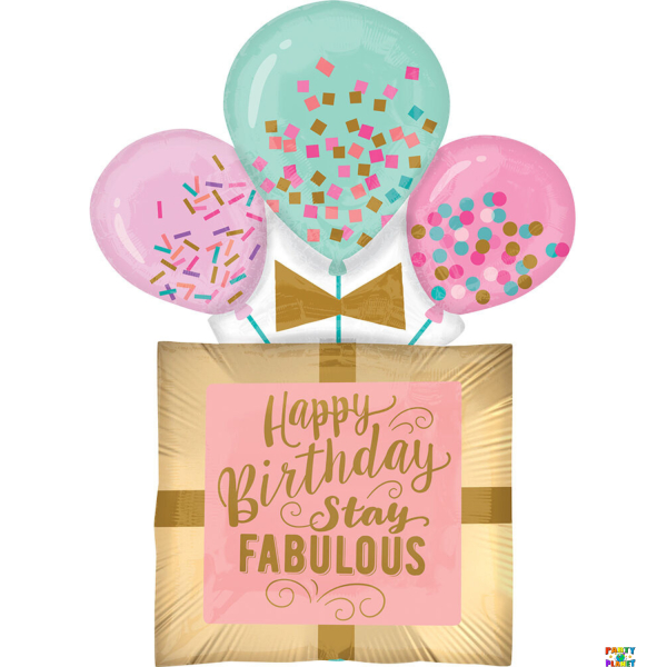 32" Fabulous Bday Gift Balloon Shape - PKG