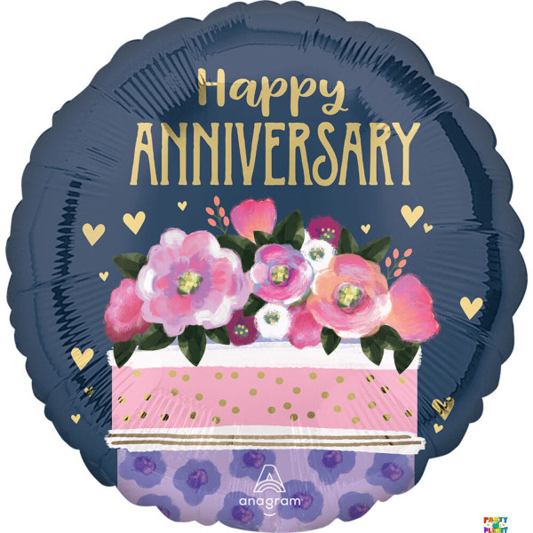 17" Happy Anniversary Cake Balloon #65