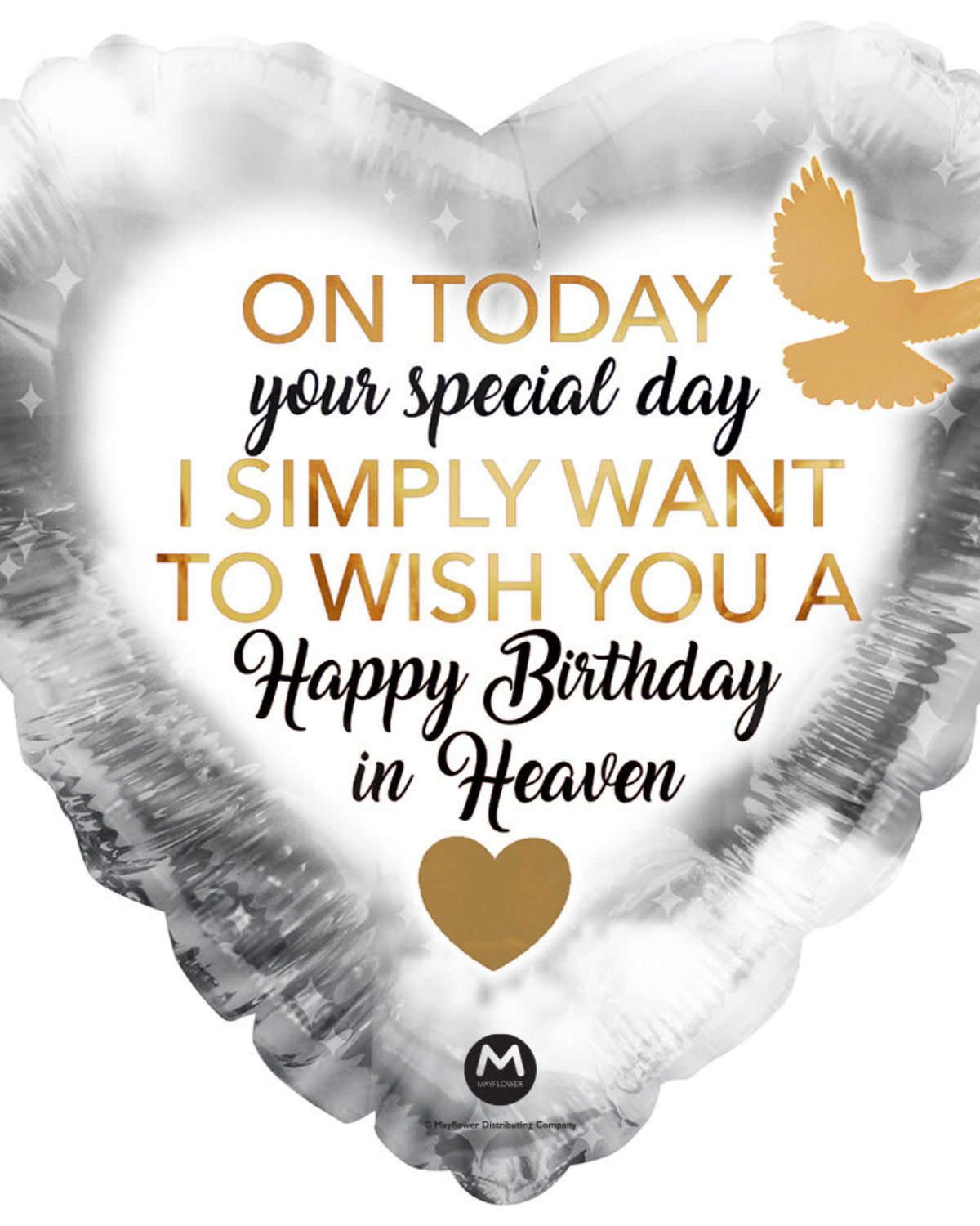 17" Happy Birthday in Heaven Balloon