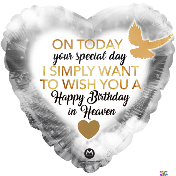 17" Happy Birthday in Heaven Balloon