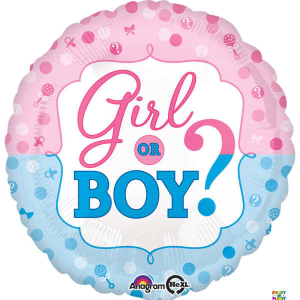 18" Gender Reveal Boy or Girl Balloon #292