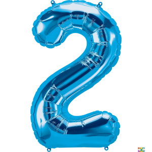 34'' Blue Number Foil Balloons - Image 3