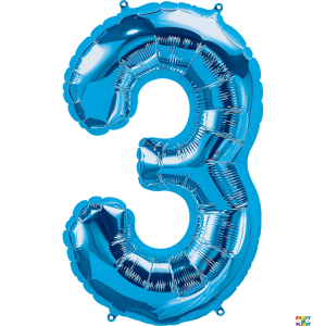34'' Blue Number Foil Balloons - Image 10