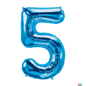 34'' Blue Number Foil Balloons - Image 9