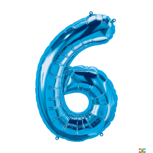 34'' Blue Number Foil Balloons - Image 7