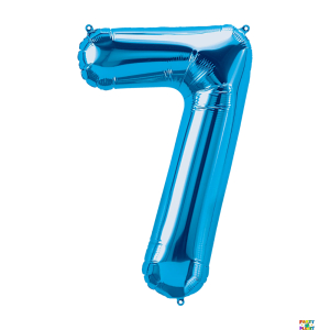 34'' Blue Number Foil Balloons - Image 6