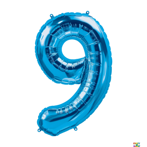 34'' Blue Number Foil Balloons - Image 5