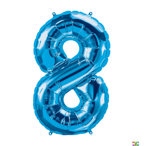34'' Blue Number Foil Balloons - Image 4