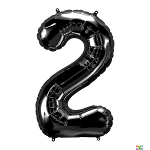 34'' Black Number Foil Balloons - Image 2