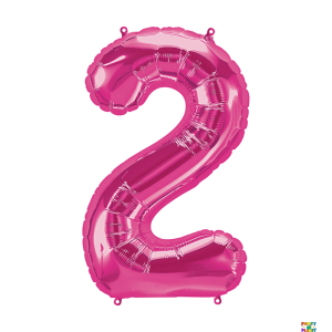 34'' Hot Pink Number Foil Balloons - Image 2