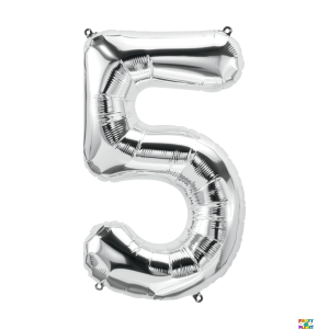 16'' Silver Number Foil Balloons - Image 9
