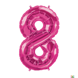 34'' Hot Pink Number Foil Balloons - Image 8