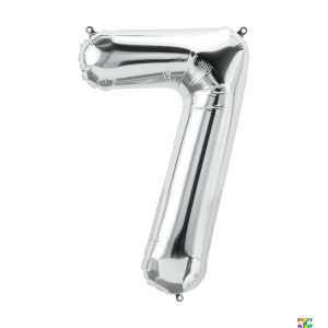 16'' Silver Number Foil Balloons - Image 7