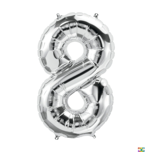 16'' Silver Number Foil Balloons - Image 6