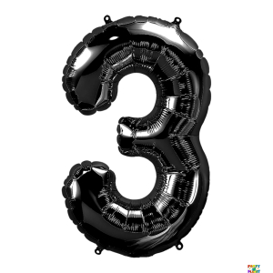 34'' Black Number Foil Balloons - Image 3