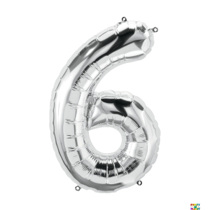16'' Silver Number Foil Balloons - Image 5