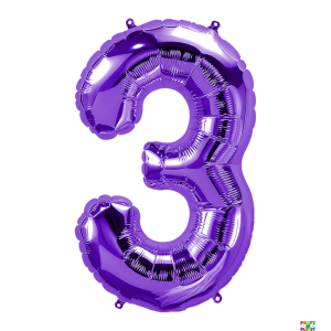 34'' Purple Number Foil Balloons - Image 3