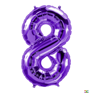34'' Purple Number Foil Balloons - Image 8