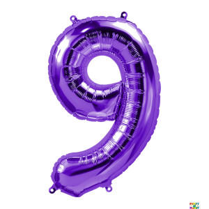 34'' Purple Number Foil Balloons - Image 9