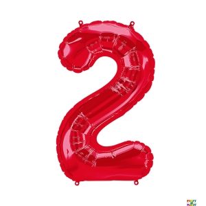 34'' Red Number Foil Balloons - Image 2