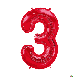34'' Red Number Foil Balloons - Image 3